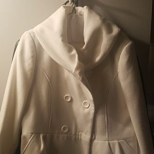 Beautiful winter white peplum peacoat